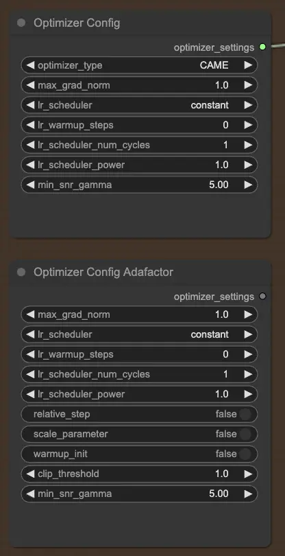 FLUX LoRA 训练：OptimizerConfig